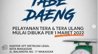 Sobat Disdag, Ini Jadwal Pelayanan Tera dan Tera Ulang di Makassar
