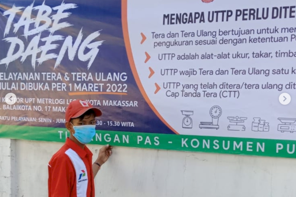 Maksimalkan Pelayanan, UPT Metrologi Legal Makassar Sebar Spanduk Informasi Layanan Tera-Tera Ulang