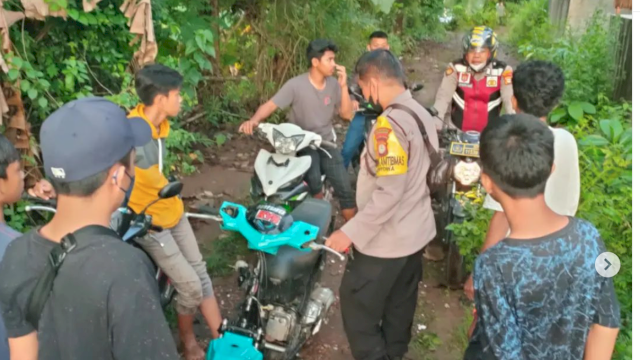 Polisi amankan 3 motor pelaku balapan liar di Makassar.