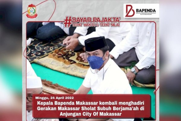 Kepala Bapenda Hadiri Gerakan Makassar Sholat Subuh