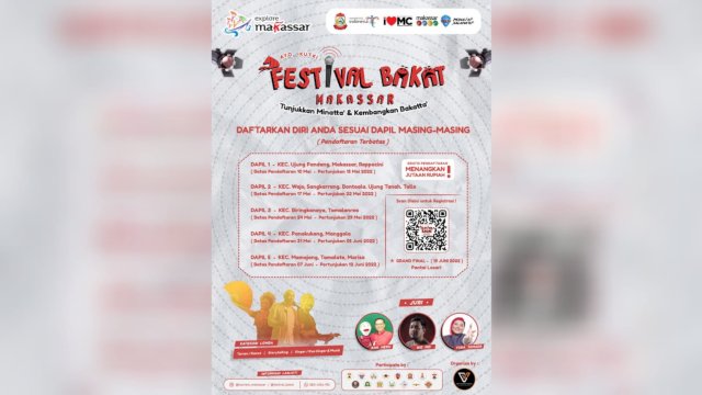 Buruan Daftar! Dispar Makassar Gelar Festival Bakat, Gali Minat Milenial Hingga Ke Lorong