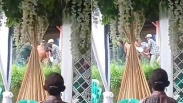 Viral Pria Ngamuk di Pernikahan Mantan, Diamankan Sama Warga.