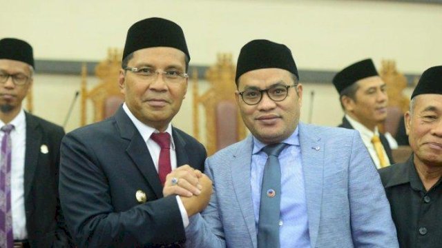 Legislator Fraksi NasDem Makassar Irwan Jafar bersama Danny POmanto.