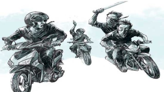 Ilustrasi geng motor.(F-INT)