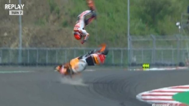 Ilustrasi Marc Marquez Kecelakaan.(F-INT)