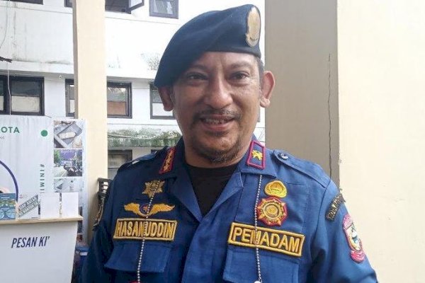 Kadis Damkar Makassar Hasanuddin Pimpin Apel Pagi