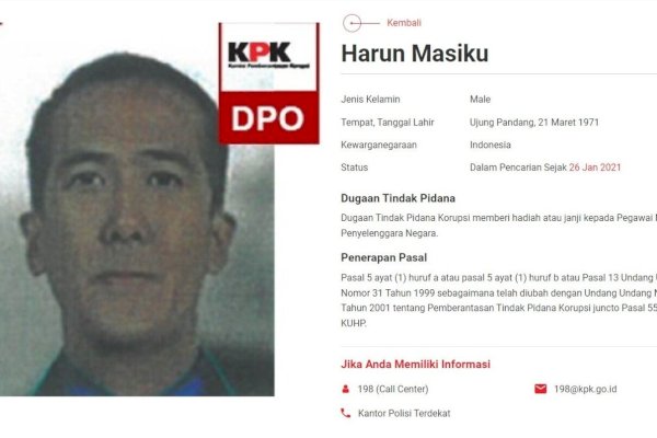 Eks Pimpinan Sorot Kinerja KPK Soal DPO Harun Masiku: Kalau Saya Bilang Nggak Niat