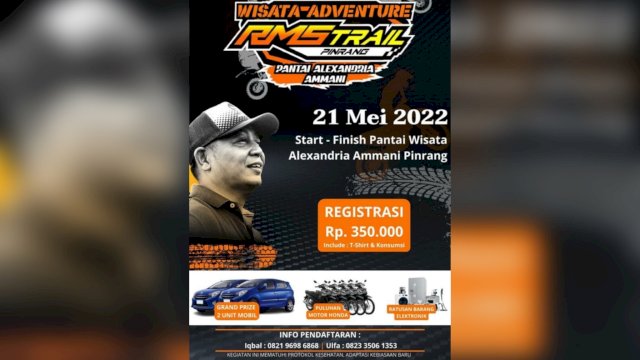 Jangan Lewatkan! Wisata Adventure RMS Trail Pinrang Digelar 21 Mei 2022, Ada Hadiah Mobil-Motor!