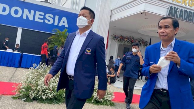 Ketua DPW NasDem Sulsel Rusdi Masse dan Wakil Ketua Bidang Bappilu NasDem Sulsel Rudianto Lallo