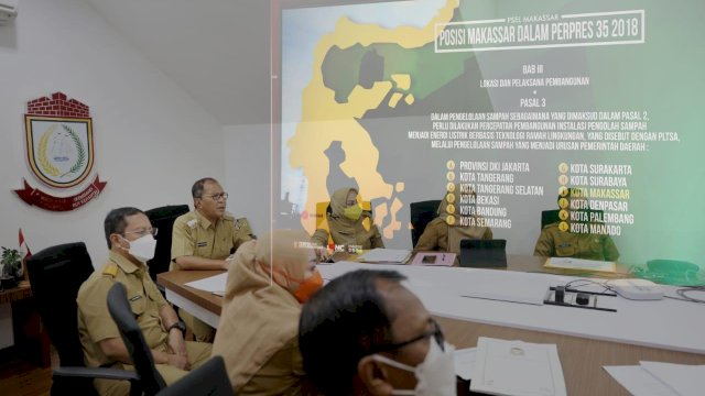 Wali Kota Danny Rapat Virtual Bersama Korsupgah Bahas Pembangunan PSEL Kota Makassar