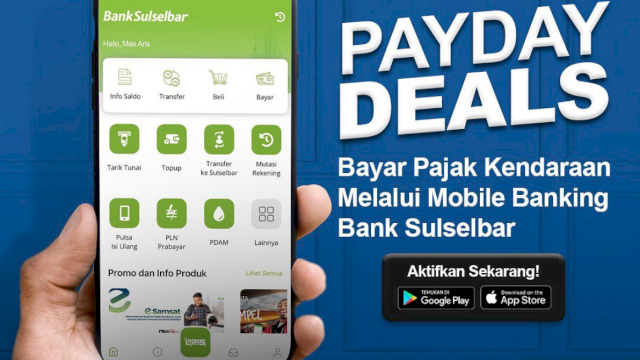 Ayo Bayar Pajak Kendaraan Melalui Aplikasi Mobile Banking Bank Sulselbar