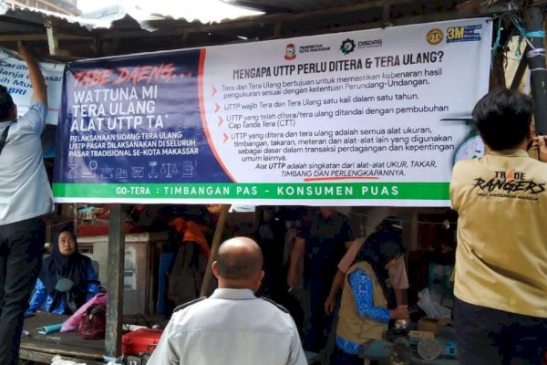 Metrologi Legal Disdag Makassar Kembali Gelar Sidang Tera, Kali Ini di Pasar Pabaeng-baeng