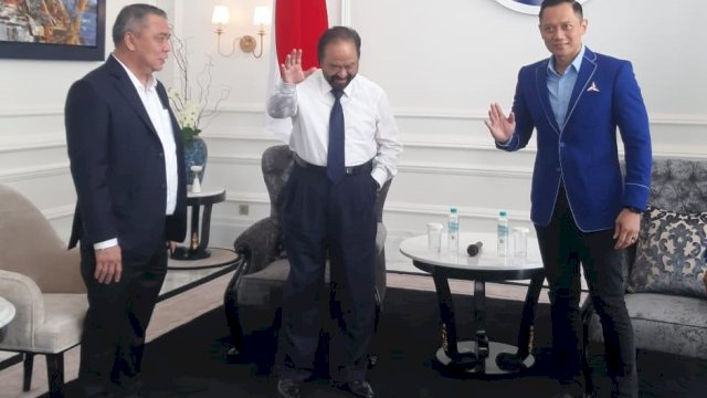 Pertemuan AHY dan Surya Paloh di NasDem Tower.