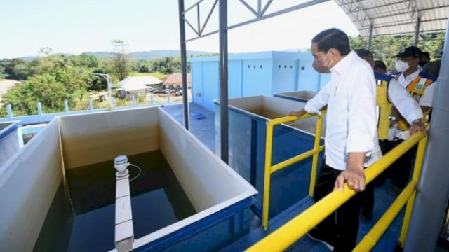 Jokowi Resmikan Sistem Penyediaan Air Minum Wae Mese II di Labuan Bajo.(F-INT)