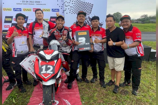 Pembalap RMS Racing Team Lucky Kaddi Berhasil Podium di Oneprix Championship 2022 Tasikmalaya