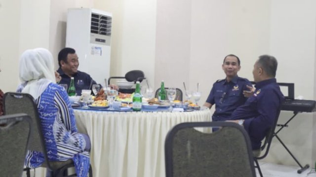 Ditemani Kader NasDem, Wakil Ketua DPR RI Rachmat Gobel Makan Malam di Rujab Ketua DPRD Makassar Rudianto Lallo