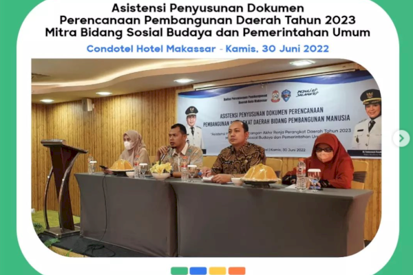 Bappeda Makassar Laksanakan Asistensi Penyusunan Dokumen Perencanaan Pembangunan Daerah 2023