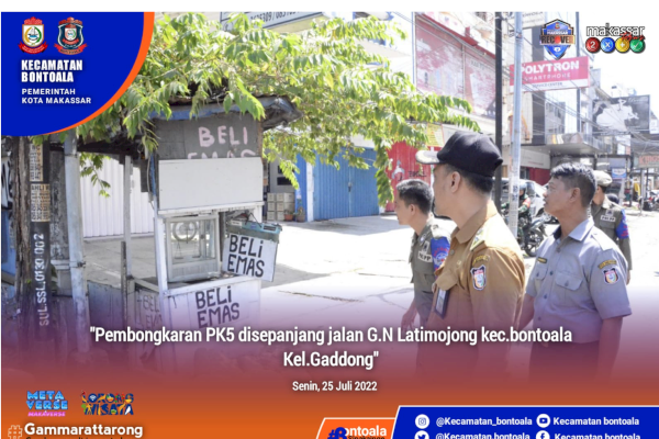 Pembongkaran PK5 di Kecamatan Bontoala