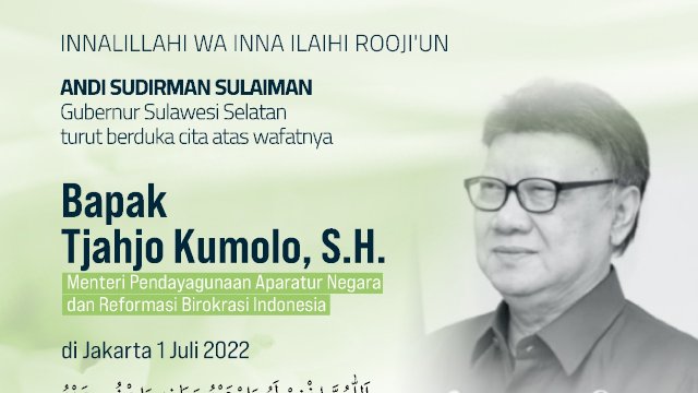 Dari Tanah Suci, Andi Sudirman Sampaikan Belasungkawa Meninggalnya Menpan-RB Tjahjo Kumolo