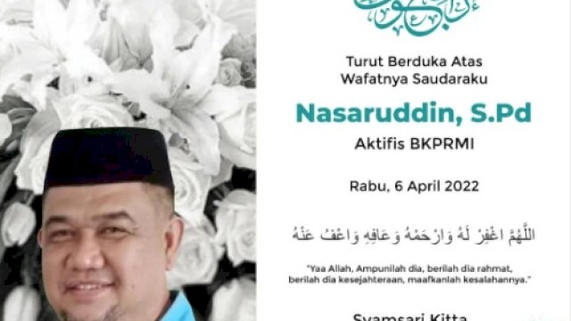 Bupati Takalar Syamsari Turut Berduka Atas Meninggalnya Ustadz Nasaruddin