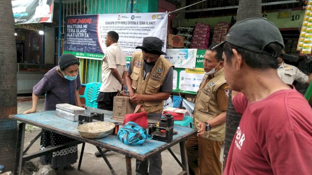 Pelaksnaan Sidang Tera Ulang di Pasar Maricaya