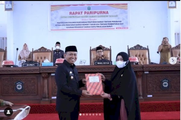 DPRD Takalar Gelar Rapat Paripurna Penyerahan Dokumen Ranperda Tentang Perangkat Daerah