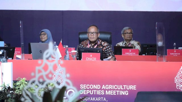 Sekretaris Jenderal, Kementerian Pertanian selaku Chair G20 Agriculture Working Group (AWG), Kasdi Subagyono.