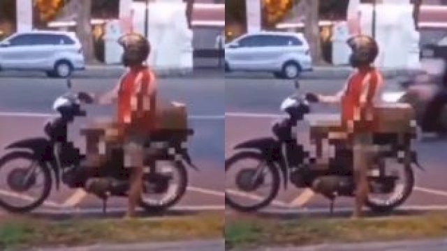  Seorang Pria Onani di Atas Sepeda Motor.(F-INT)