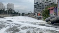 Busa Limbah Sungai Kalidami Surabaya Cemari Rumah Warga