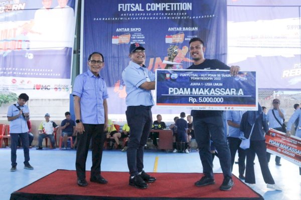 HUT ke-98, Tim PDAM Sapu Bersih Juara Turnamen Futsal antar SKPD