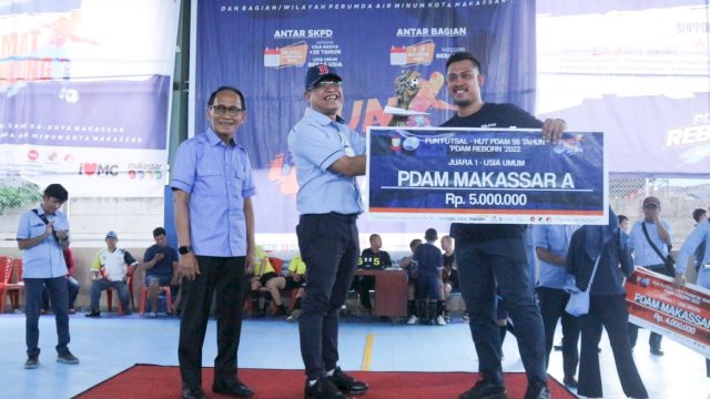 HUT ke-98, Tim PDAM Sapu Bersih Juara Turnamen Futsal antar SKPD