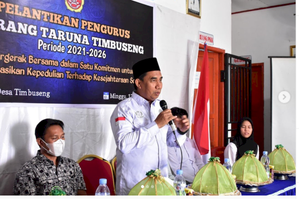 Wabup Takalar Hadiri Pelantikan Pengurus Karang Taruna Desa Timbuseng