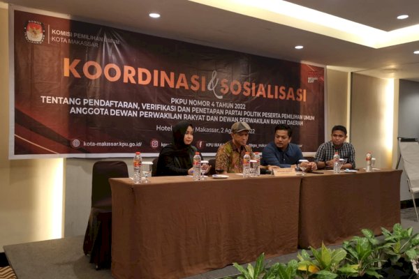 Sosialisasi PKPU No 4 Tahun 2022, KPU Makassar Tegaskan Parpol Harus Penuhi Keanggotaan Minimal 1000 Orang