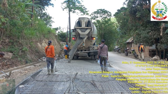 Progres Pengerjaan Ruas Jalan Minasatena Pangkep