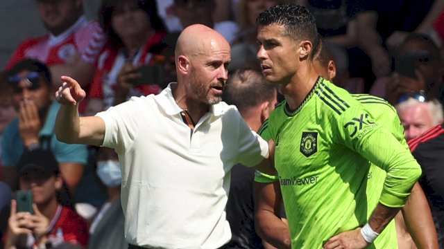 Erik Ten Hag Bahagia Atas Gol Pertama Cristiano Ronaldo.(F-INT)