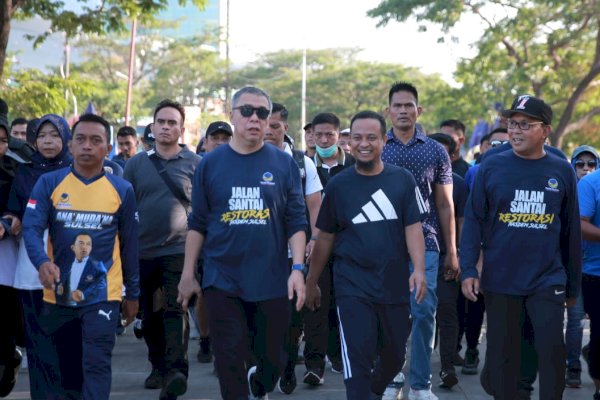 Akrabnya Gubernur Andi Sudirman Bersama Waketum Ahmad Ali Jalan Sehat Partai Nasdem