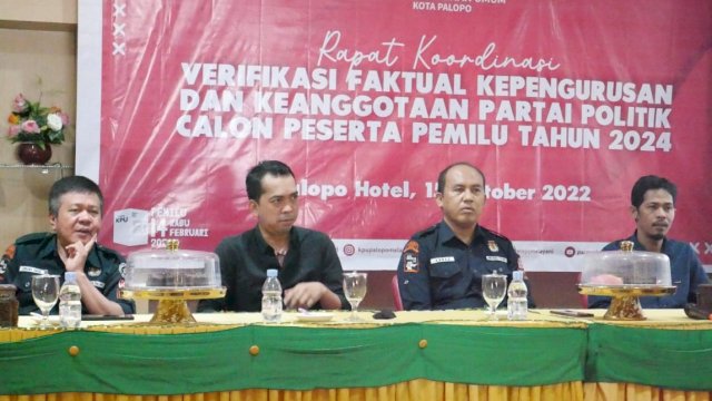 Rapat Koordinasi Persiapan Pelaksanaan Verifikasi Faktual Kepengurusan Parpol di Palopo