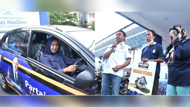 Warga Makassar Terharu Bahagia Saat Terima Hadiah Rumah-Mobil dari Jalan Sehat Restorasi NasDem Sulsel