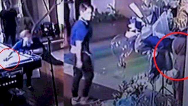 Video CCTV Diduga Rizky Billar Lempar Bola Biliar ke Arah Lesti Kejora.(F-INT)