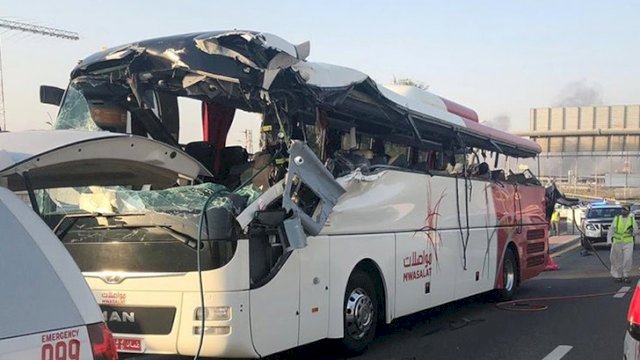 Bus Rombongan Jemaah Umrah Indonesia Kecelakaan di Saudi.(F-INT)