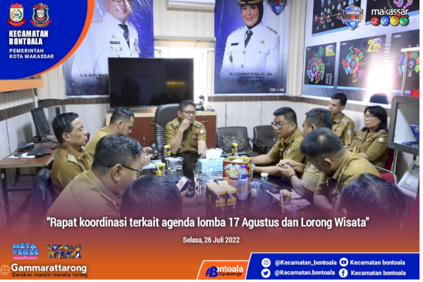 Camat Bontoala Arman Pimpin Rapat Koordinasi HUT RI ke-77 dan Lorong Wisata