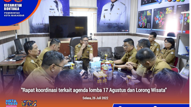 Camat Bontoala Arman Pimpin Rapat Koordinasi HUT RI ke-77 dan Lorong Wisata