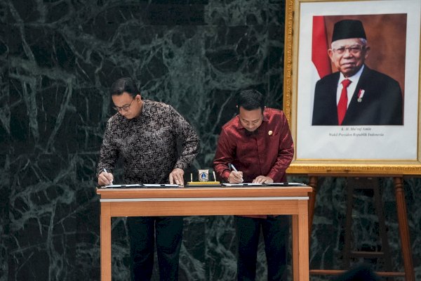 Andi Sudirman dan Anies Baswedan Teken MoU tentang Pengembangan Potensi Daerah dan Peningkatan Pelayanan Publik
