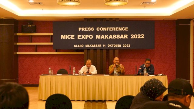 Press Conference MICE EXPO Makassar 2022 di Hotel Claro Makassar.