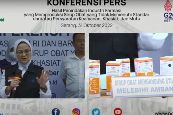 BPOM Dapati Industri Farmasi Pakai Bahan Baku Propilen Glikol Ratusan Kali Lipat Lebihi Ambang Batas