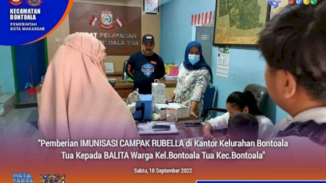 Pemberian Iminusasi Campak Rubella di Kecamatan Bontoala