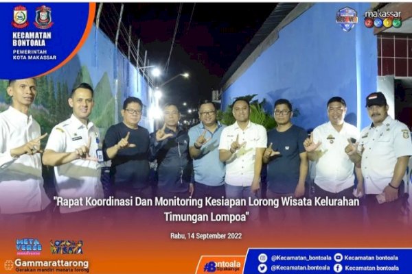 Camat Bontoala Pantua Kesiapan Lorong Wisata di Kelurahan Timungan Lompoa