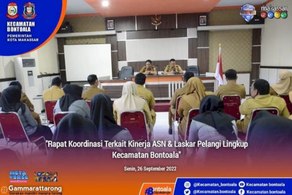 Camat Bontoala Gelar Rapat Koordinasi Terkait Kinerja ASN-Laskar Pelangi