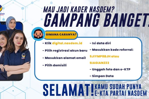 Cukup Tiga Menit Daftar Jadi Kader NasDem