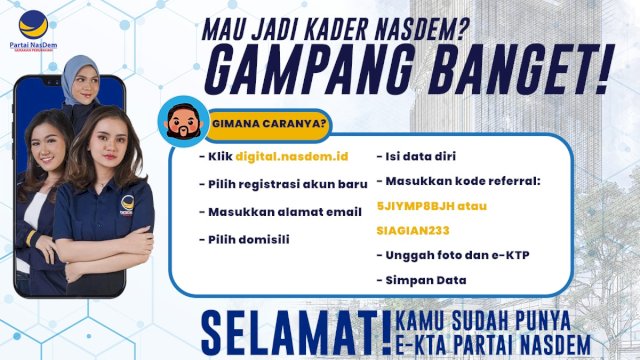 Cukup Tiga Menit Daftar Jadi Kader NasDem